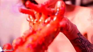 Making her feet totally messy, a unique twist on intimate play