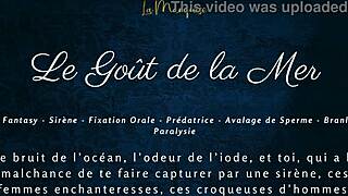 french mermaid gives blowjob in erotic underwater scene with european audio