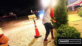 big booty ebony jayla foxx fucking at christmas tree lot