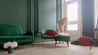 behind the scenes of playboy model shooting outdoors