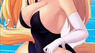Anime girls in bikinis dancing on TikTok for fun