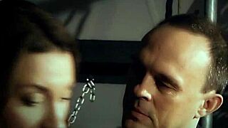 Bondage nymph Julie Skyhigh in slutty body suit getting slapped and toyed