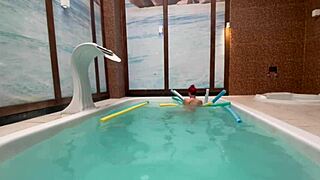 At the Pool with a Friend Enjoying the Day