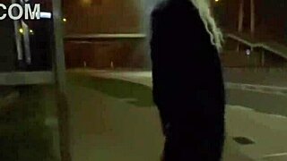 Trans Olivia flashes dick and ass in public street exhibition