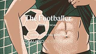 Fucked hard by an athlete in the locker room. Journalist takes arrogant football star sexy interview.