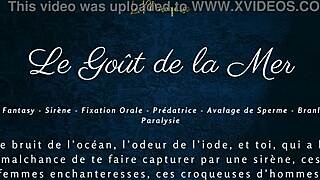 french mermaid gives blowjob in erotic underwater scene with european audio