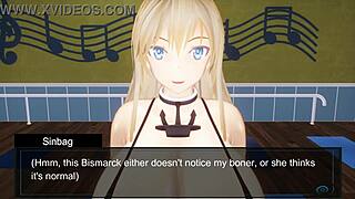 Watch Bismarck engage in intense anime workout sessions that push her limits.