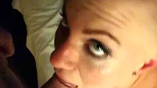 Two men with huge dicks are pounding a russian blonde from both ends hard