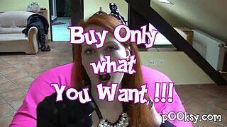 Sexy Redhead Amateur in Blue Lingerie and Gloves Gets Fucked POV