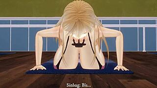 Watch Bismarck engage in intense anime workout sessions that push her limits.