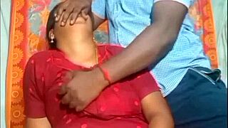 An Indian teacher is making out with her student in a passionate act