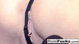 Romi Rain Stuffs Panties in Pussy and Licks Clean