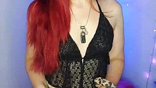 Redhead Slut Dominated by Huge Cock in Close-Up Blowjob