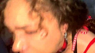 Frisky curly-haired slut gets a facial after getting stuffed