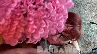 Ebony Slut Shares Sloppy Blowjob and Tit Fuck