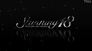 Wow, teen temptress Alice Flore diddles her shaved pussy on camping day!