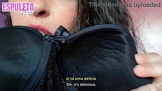 feel the humiliation in pov jerk off instructions with brunette's natural tits