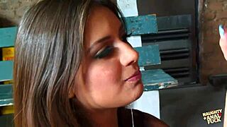 brunette meets old man