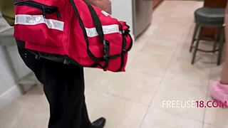 doctor drills free use teen 18+s in hospital for healing threesome