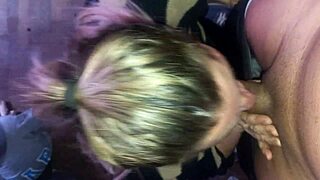 Blonde slut loves morning blowjobs.