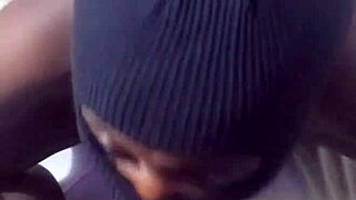 Taking that big chocolate stick deep in outdoor homemade fun