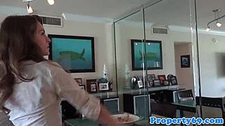 Realtor Beauty Sucks Dick And Gets Doggystyle Banged In Lingerie