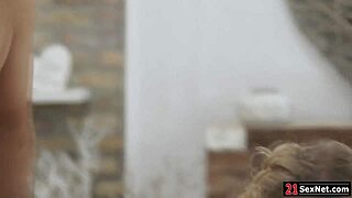 riley jean and aria banks share turns in intense pussy ramming