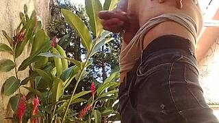 soloboy masturbation outdoors in the open air