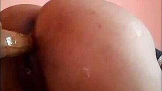 How does she fuck her tight hole with that dildo? Watch her ride and squirt.