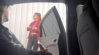 I jerked off risky on the street for that student at the bus stop