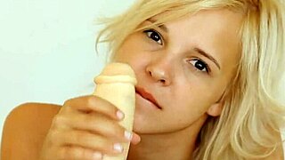 Blonde Teen 18+ Handles Massive Dildo with Petite Cute Body