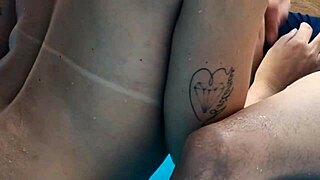 Latina Enjoys Outdoor Fun At Club Pool