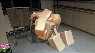 Fucking Candy intensely during her break in roleplay.