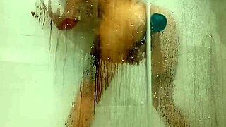 hey, this hot teen gets horny in the shower with her dildo