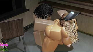 Fucking Candy intensely during her break in roleplay.