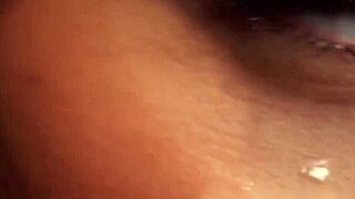 Slutty bombshell swallows cum in blowbang facial bukkake