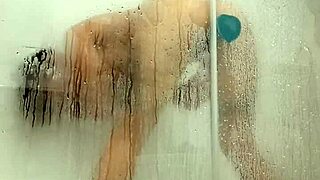 hey, this hot teen gets horny in the shower with her dildo