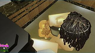 Fucking Candy intensely during her break in roleplay.