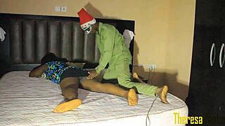 Black African babe gets pussy drilled on Christmas day.