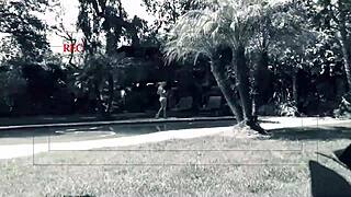 Aubrey Adams Gets Fucked In The Backyard While A Peeping Tom Watches