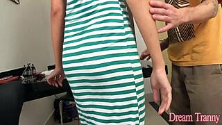 Hot Blonde Ts Barbara Perez Pumped Full Of Cum