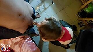 French amateur slut performs deepthroat and rimming