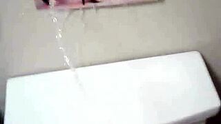 Nude Model In Shower Bathing