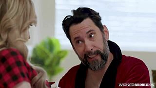 Sunny Gold Melons Scene With Melody Marks. Petite Blonde Teen Kisses Old Man Shyly.