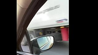 Milf Flashes Pussy While Masturbating On Highway