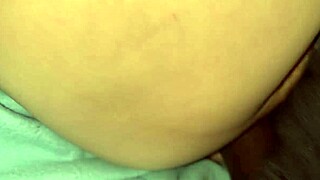 christmas creampie fills freaky stepdaughter's wet hairy ass with hardcore cumshot close up.