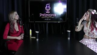 so she had to strip in that never have i ever game showing off beautiful brazilian tits and pussy as transsexual in sheer red lingerie