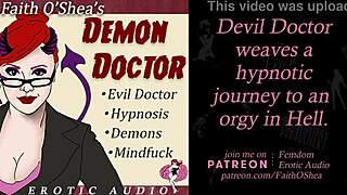 Demon doctor hypnotizing patient in erotic hospital journey.
