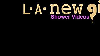 Shy teen 18+ blonde takes a refreshing shower after casting interview