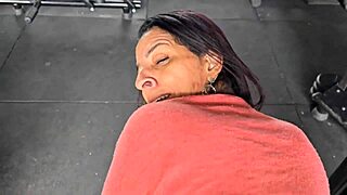 Hot brunette girlfriend gets muff dived in the gym and creampied by her brazilian lover